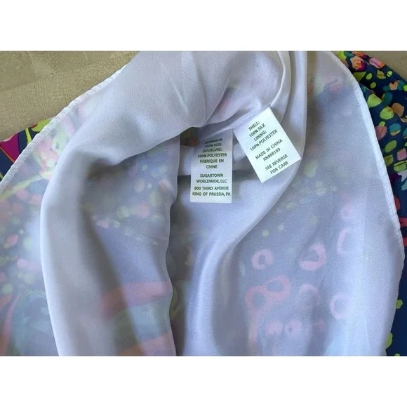 Lilly Pulitzer Jackie Shift Resort 'Beach Loot' Resort Vacation Colorful Silk M - Picture 6 of 8